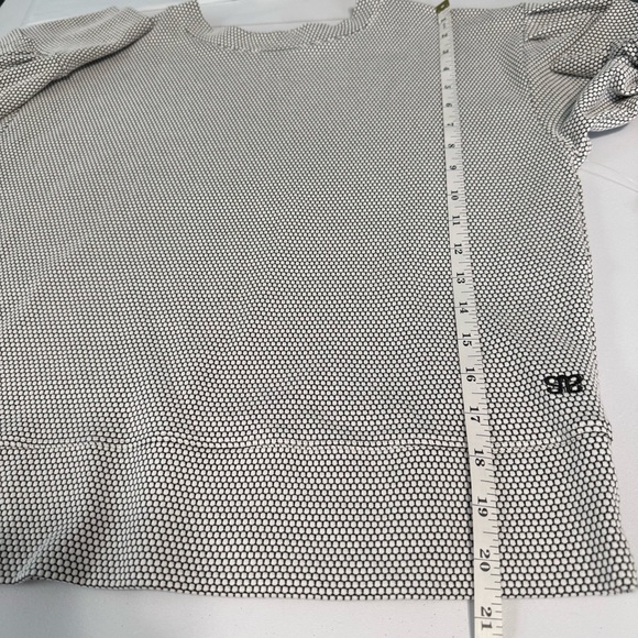 New Albion Serena Knit Long Sleeve Top Honeycomb Textured Black White Size S - Picture 12 of 14